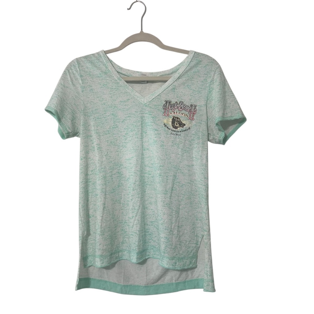 Key West Hog’s Breath Salon Women’s Mint Green V-Neck T-Shirt